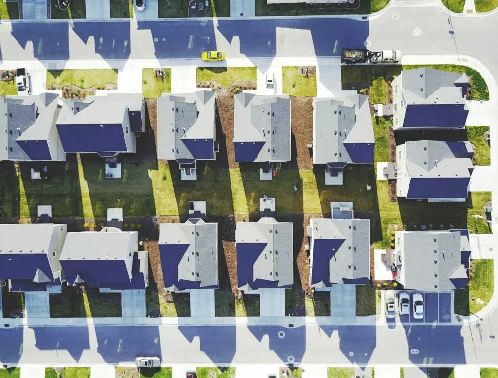 property portfolio mapping - aerial view of multiple properties
