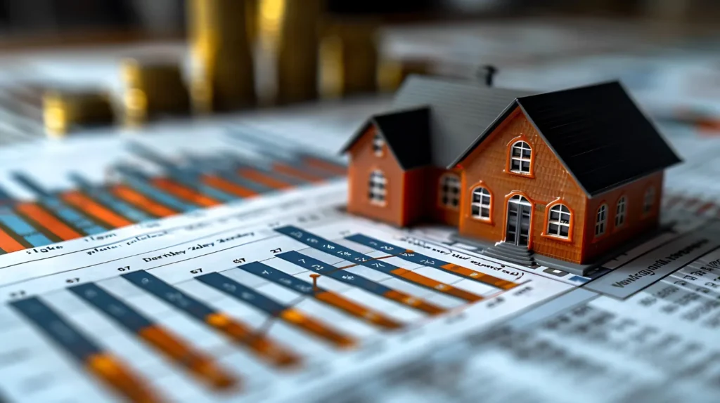 investment property strategy showing graphs on a table